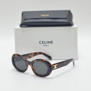 Celine CL40194 Triomphe Oval Women Sunglasses 52-22-145 - Tortoise Shell